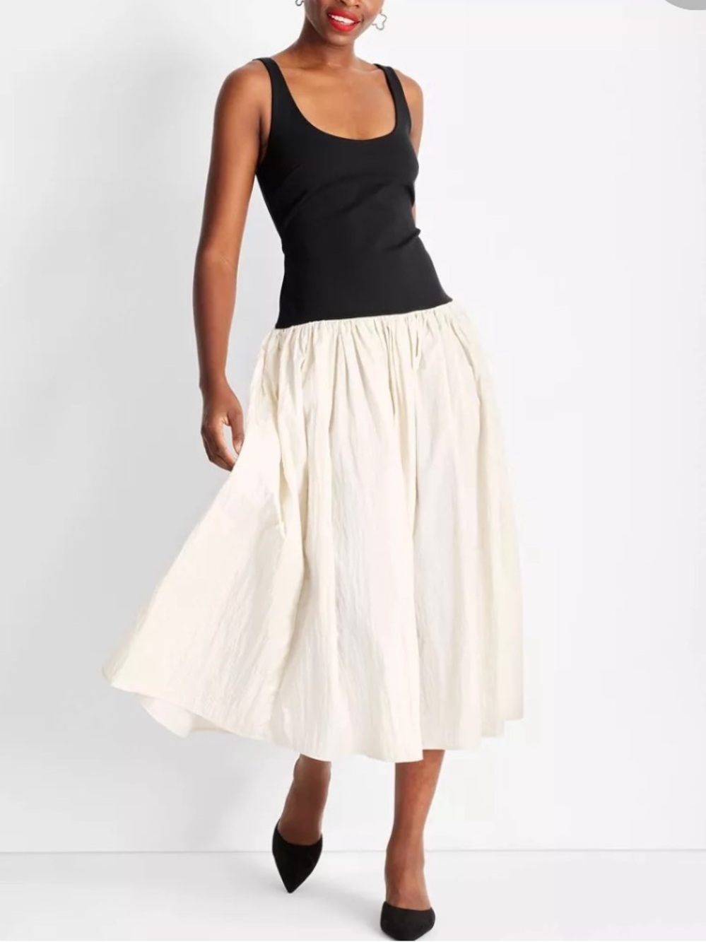Cream-White Midi Dress